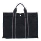 Hermes Fourre Tout MM Cotton Canvas Black Tote