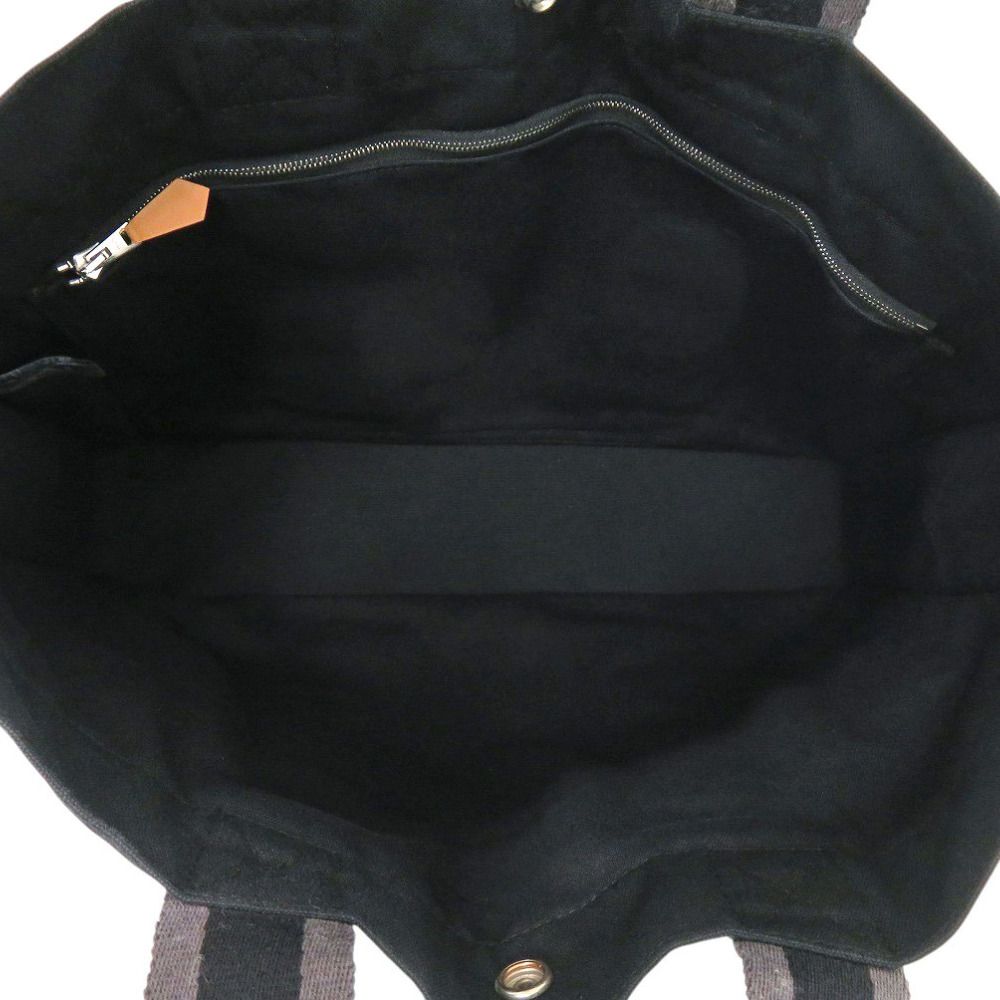 Hermes Fourre Tout MM Cotton Canvas Black Tote — view 6