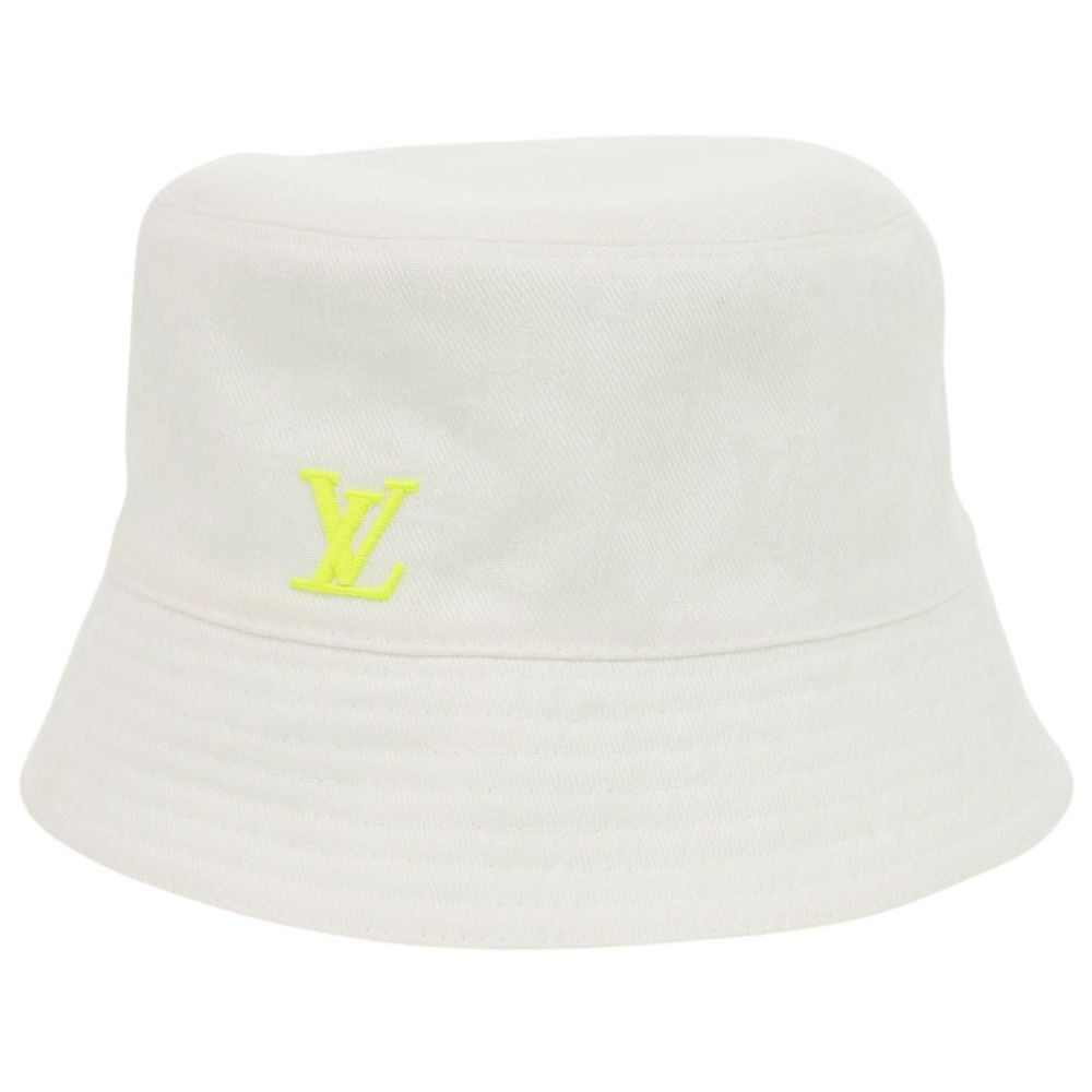 Louis Vuitton Reversible Bucket Hat Monogram Cotton Neon Yellow White — view 2