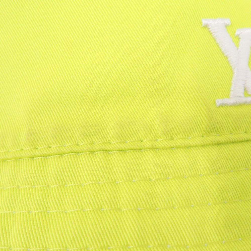Louis Vuitton Reversible Bucket Hat Monogram Cotton Neon Yellow White — view 5