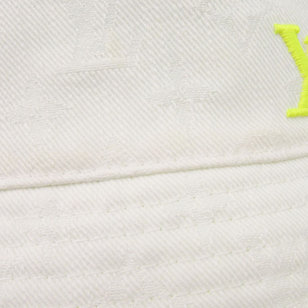 Louis Vuitton Reversible Bucket Hat Monogram Cotton Neon Yellow White — view 6
