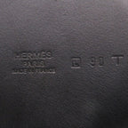 Hermes Round Buckle Leather Brown Silver Belt — view 6