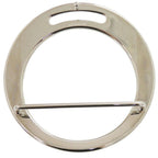 Hermes Round Buckle Leather Brown Silver Belt — view 4