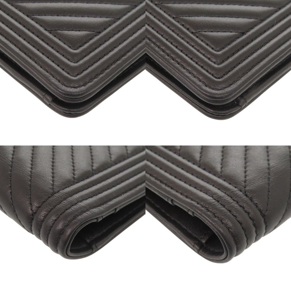 Chanel Boy CC Logo Lambskin Black Wallet — view 3