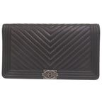 Chanel Boy CC Logo Lambskin Black Wallet