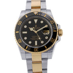 Rolex Submariner Date Diamond SS 18k Yellow Gold Roulette Black Dial