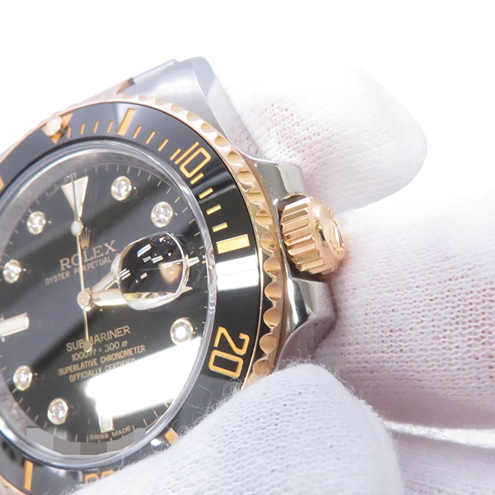 Rolex Submariner Date Diamond SS 18k Yellow Gold Roulette Black Dial — view 4