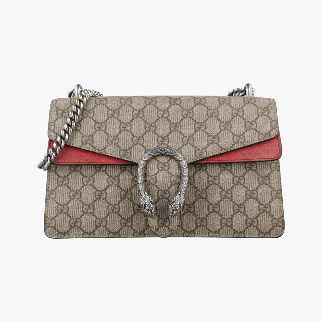 Gucci Dionysus Beige Red Canvas Suede Shoulder