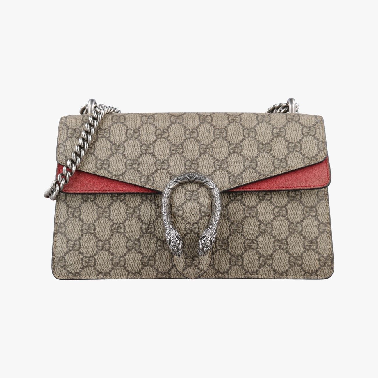 Gucci Dionysus Beige Red Canvas Suede Shoulder
