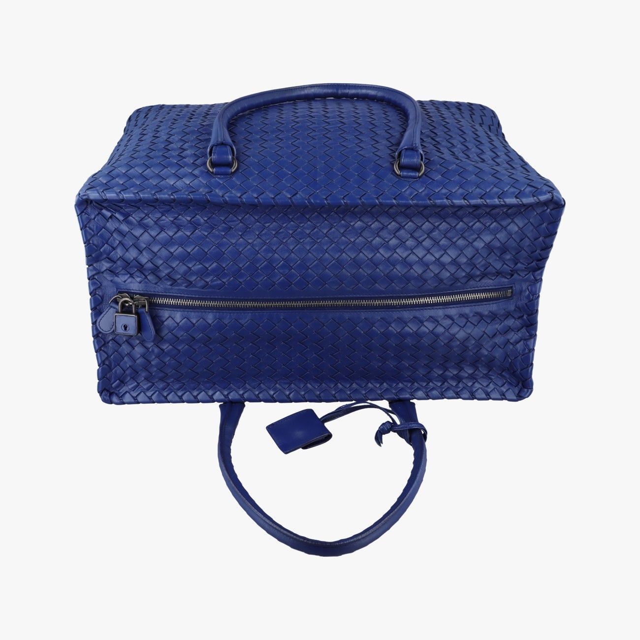 Bottega Veneta Intrecciato Briefcase Blue Lambskin — view 8