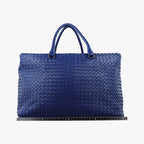 Bottega Veneta Intrecciato Briefcase Blue Lambskin — view 2
