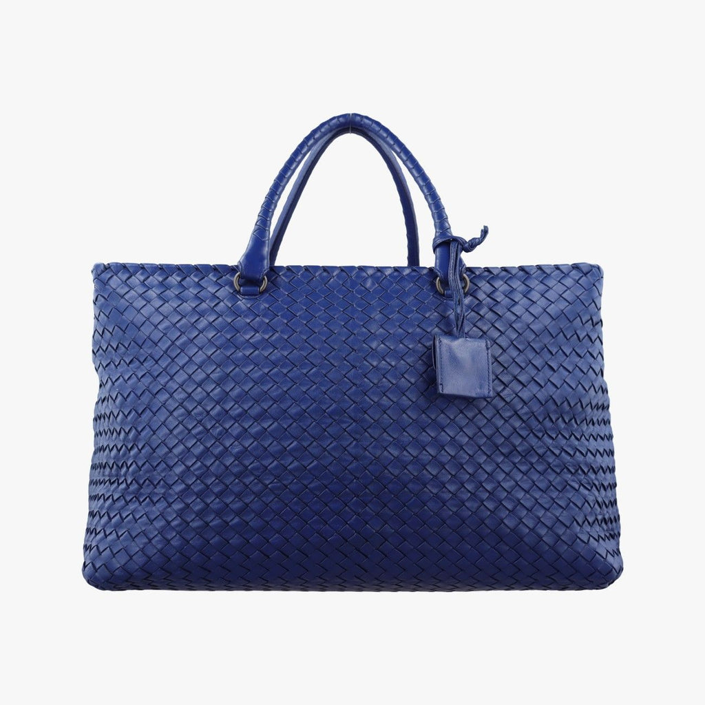 Bottega Veneta Intrecciato Briefcase Blue Lambskin