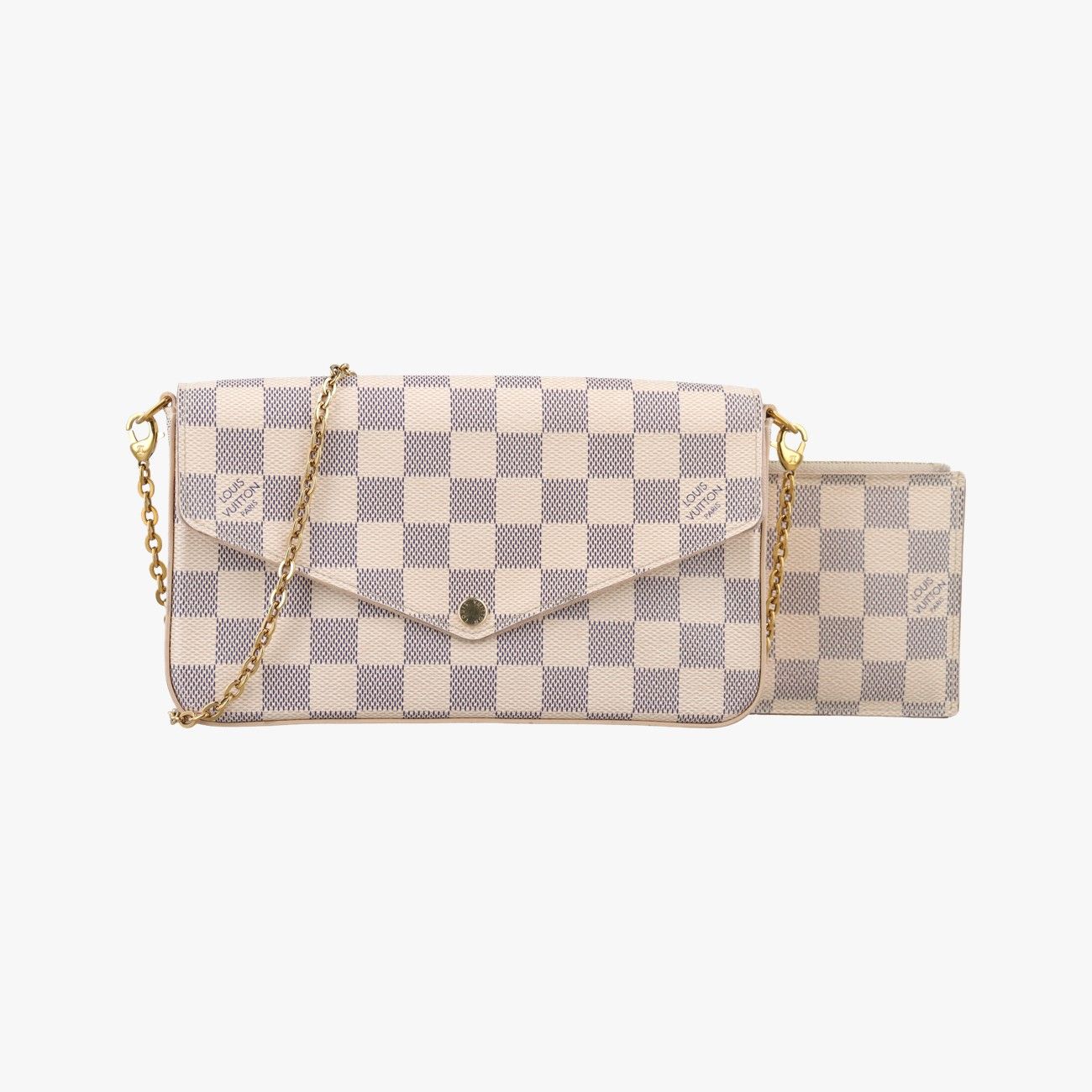 Louis Vuitton Pochette Felicie Azur Damier Canvas Shoulder