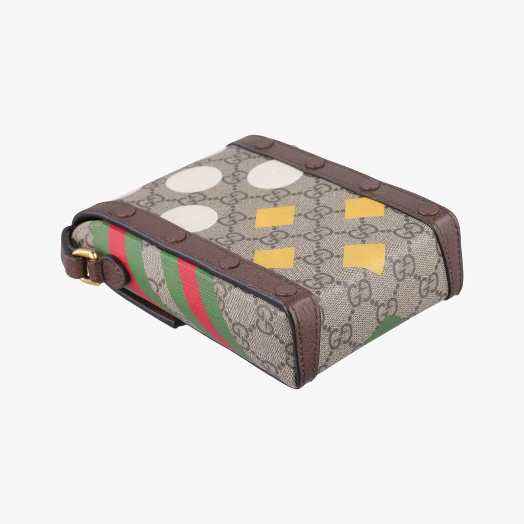Gucci Horsebit Beige Multicolor Canvas Shoulder — view 7