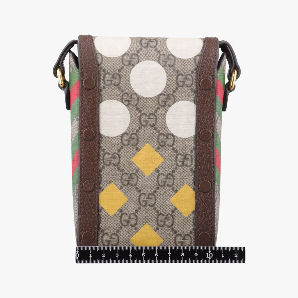 Gucci Horsebit Beige Multicolor Canvas Shoulder — view 2