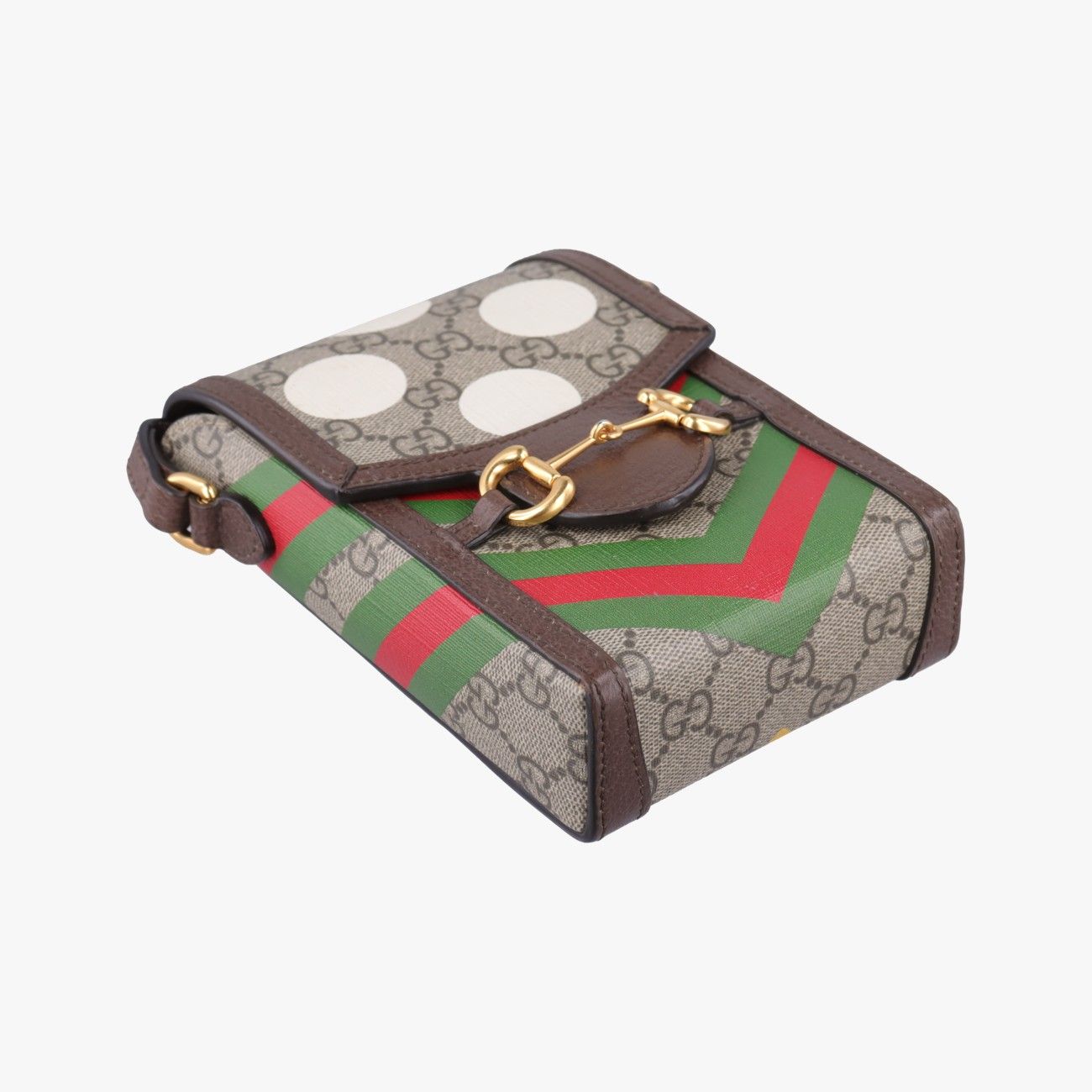 Gucci Horsebit Beige Multicolor Canvas Shoulder — view 5