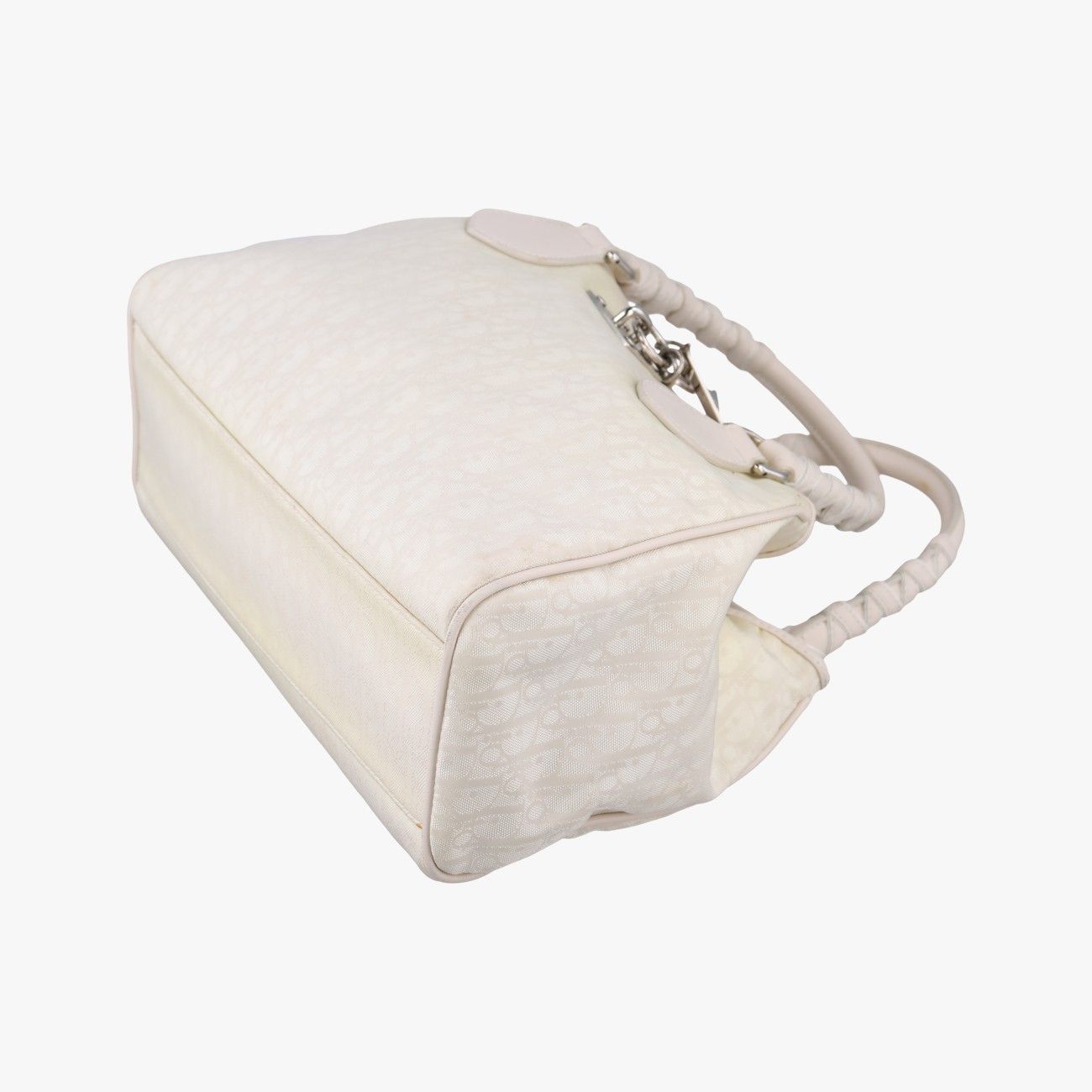 Dior Oblique Beige Canvas Leather Handbag — view 4