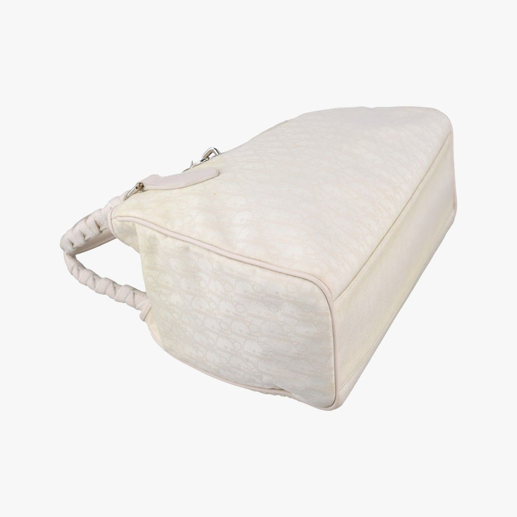 Dior Oblique Beige Canvas Leather Handbag — view 5
