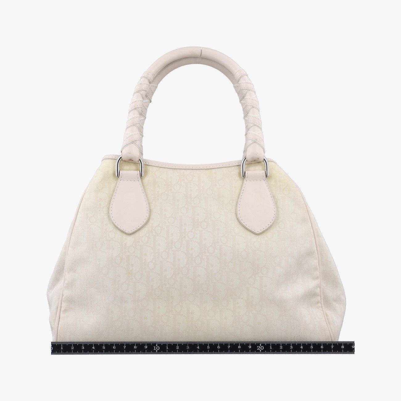 Dior Oblique Beige Canvas Leather Handbag — view 2