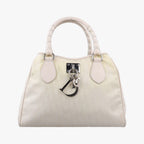 Dior Oblique Beige Canvas Leather Handbag