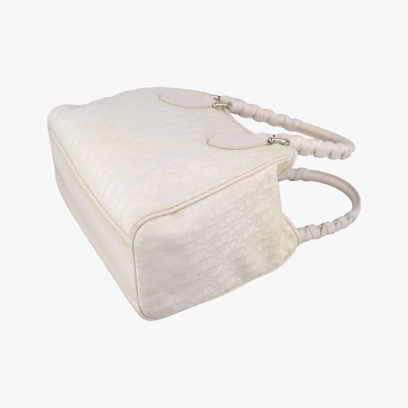 Dior Oblique Beige Canvas Leather Handbag — view 6