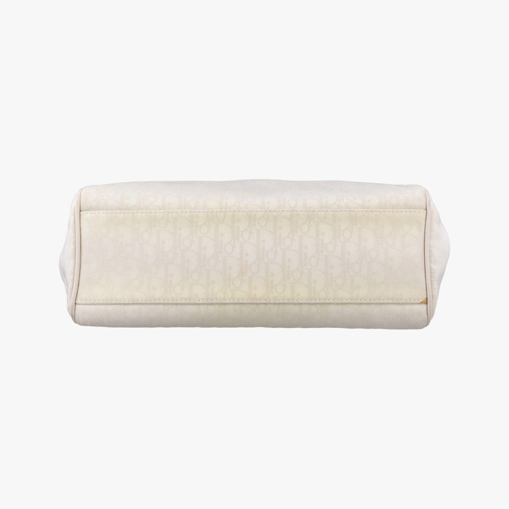 Dior Oblique Beige Canvas Leather Handbag — view 3