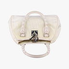 Dior Oblique Beige Canvas Leather Handbag — view 8