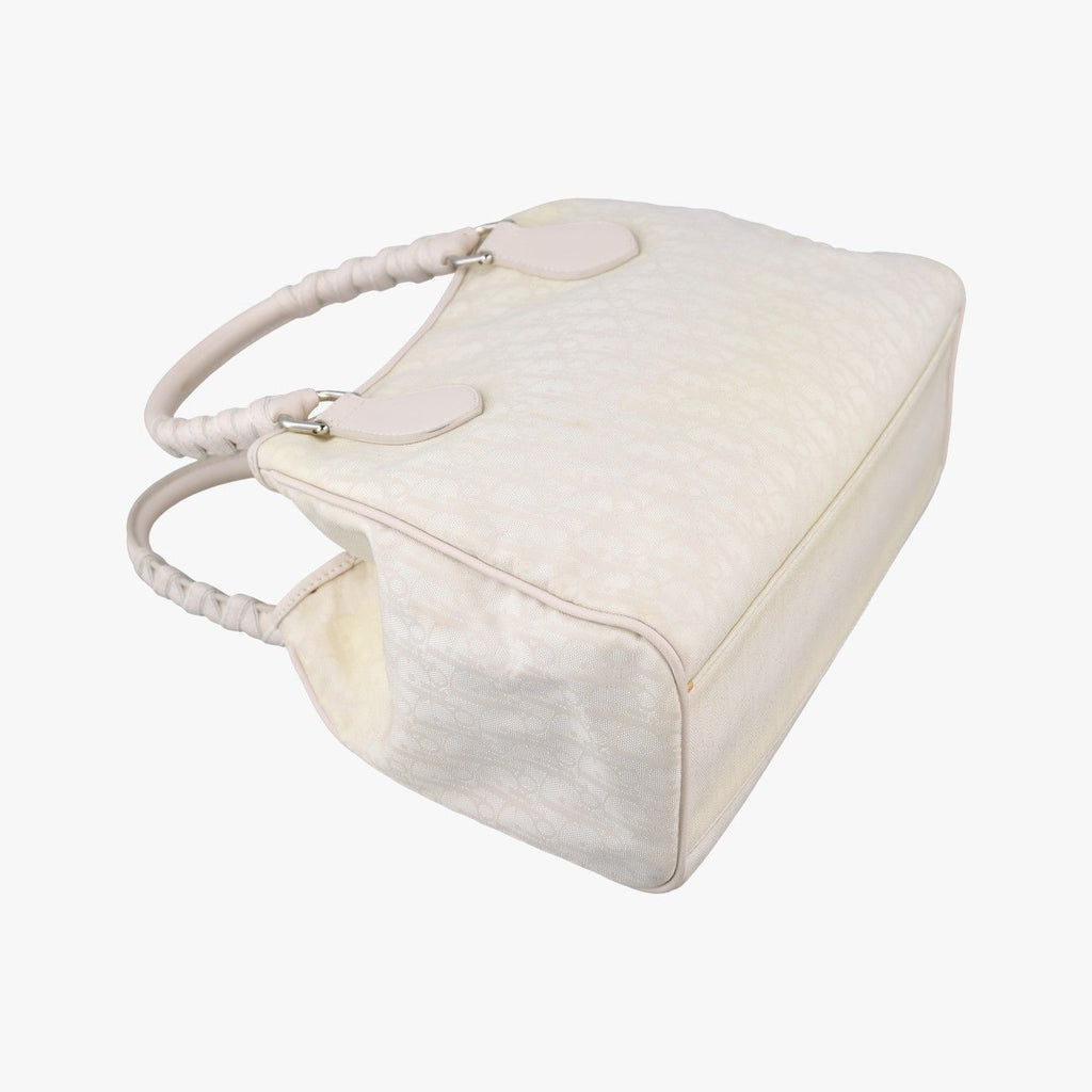 Dior Oblique Beige Canvas Leather Handbag — view 7