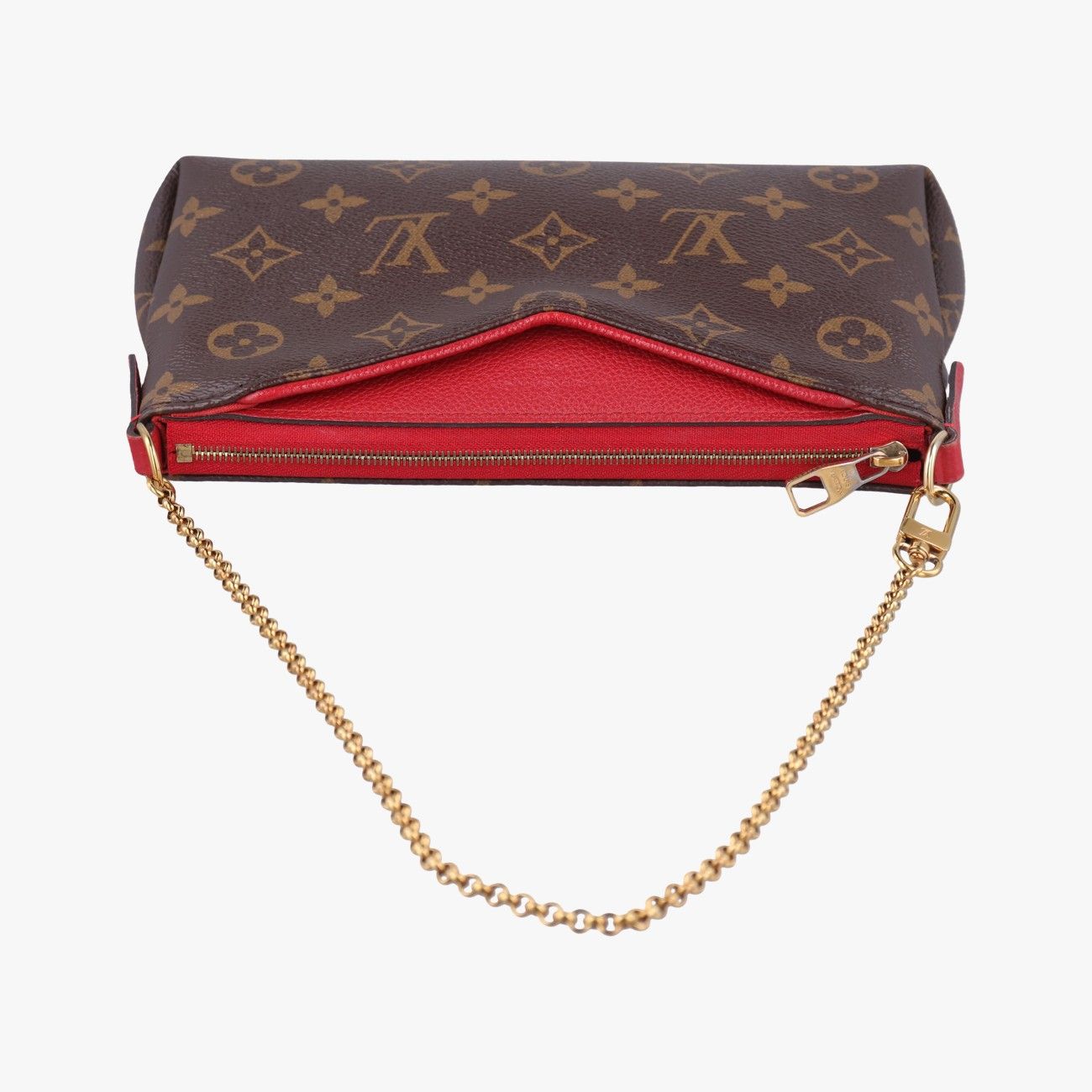 Louis Vuitton Pallas Clutch Monogram Brown Cerise Canvas Calf Leather — view 8