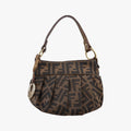 Fendi Mini Chef Brown Jacquard Shoulder