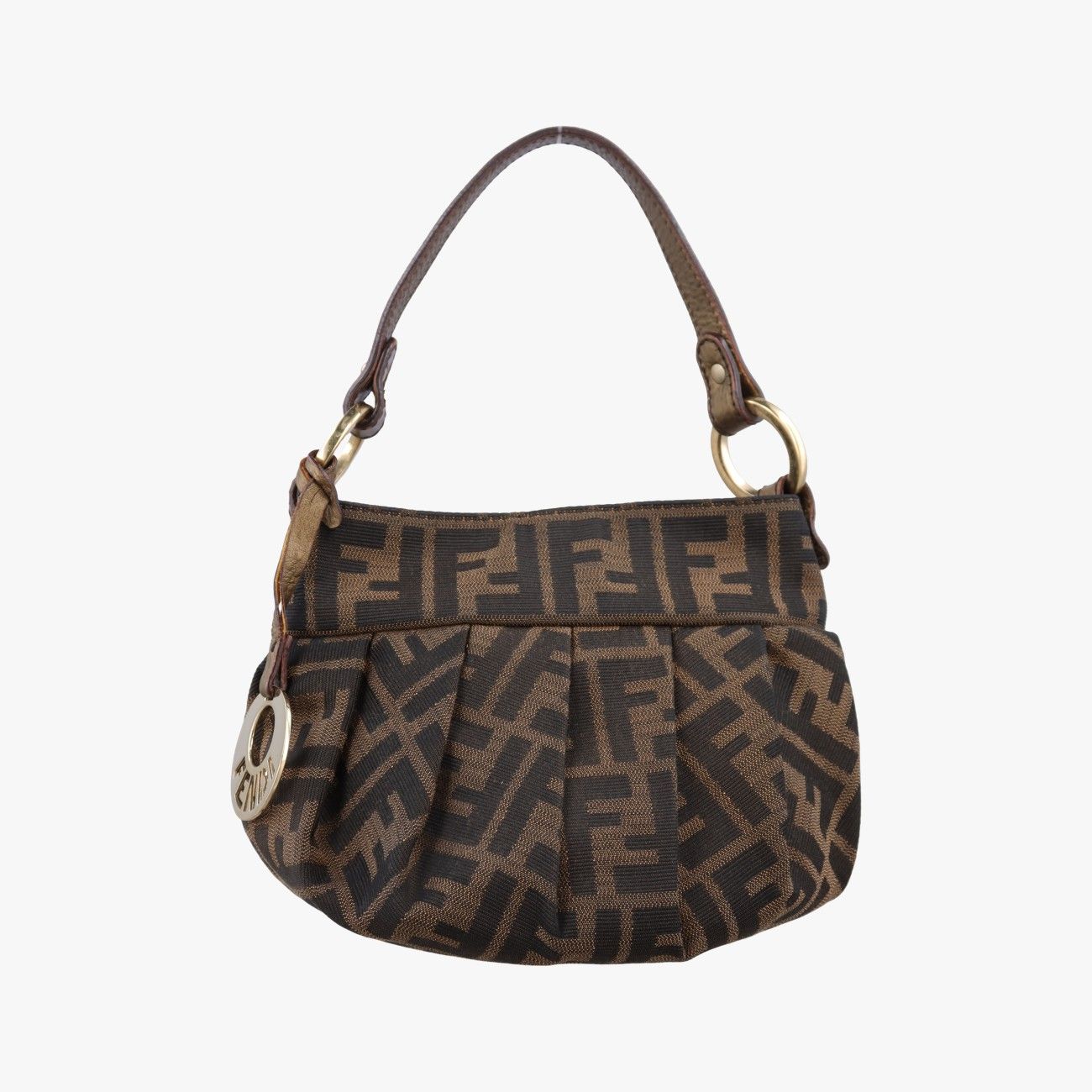 Fendi Mini Chef Brown Jacquard Shoulder