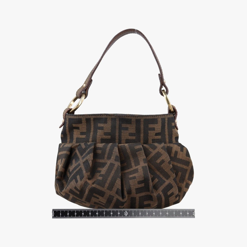 Fendi Mini Chef Brown Jacquard Shoulder — view 2
