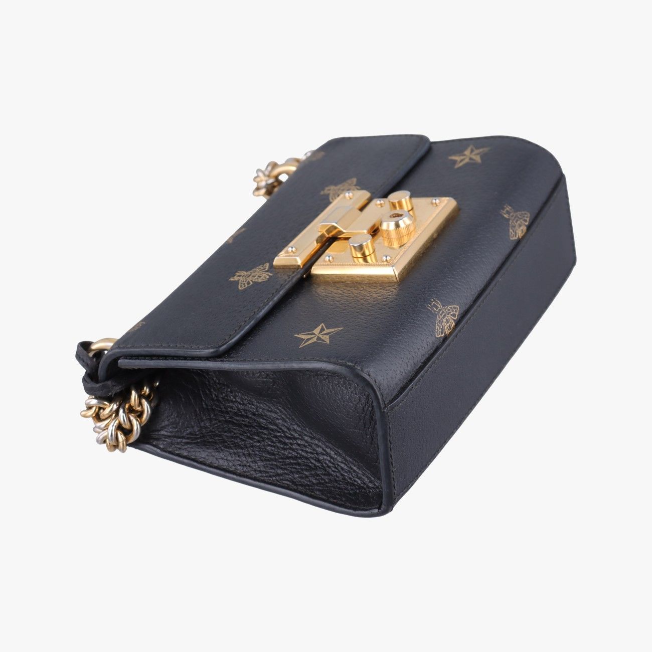 Gucci Padlock Black Gold Leather Shoulder — view 5
