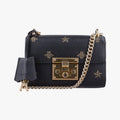 Gucci Padlock Black Gold Leather Shoulder