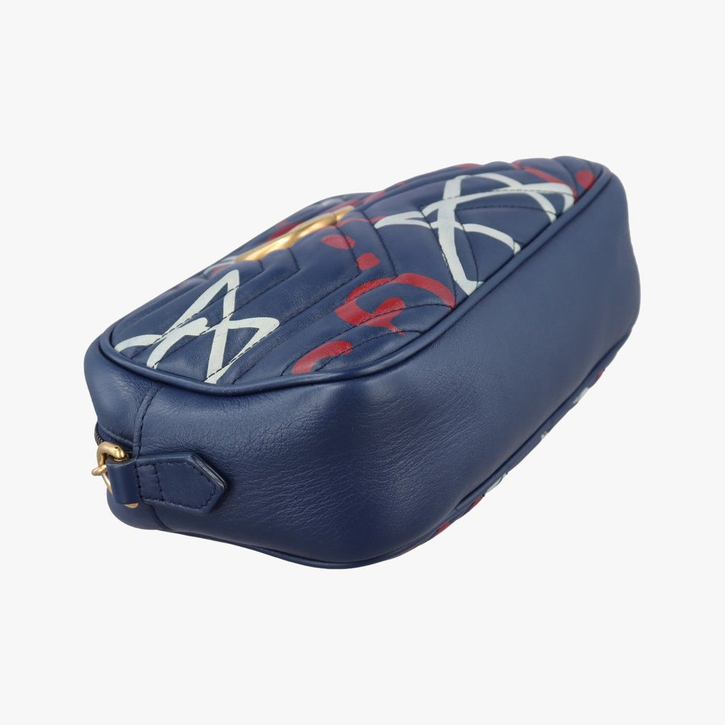 Gucci GG Marmont Blue Leather Shoulder — view 5