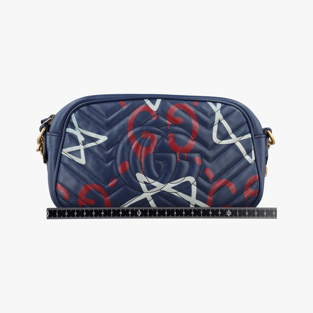Gucci GG Marmont Blue Leather Shoulder — view 2