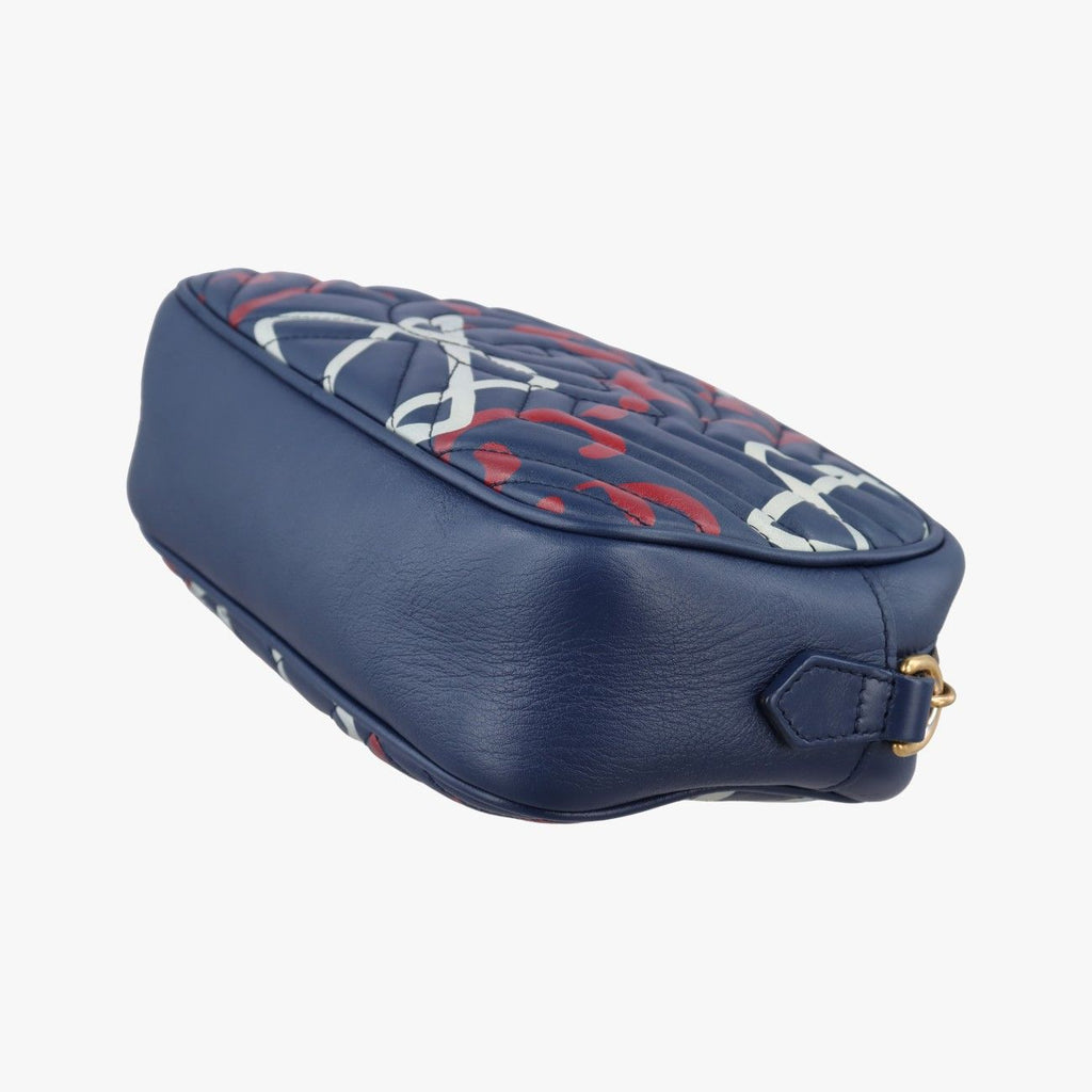 Gucci GG Marmont Blue Leather Shoulder — view 6
