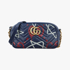 Gucci GG Marmont Blue Leather Shoulder
