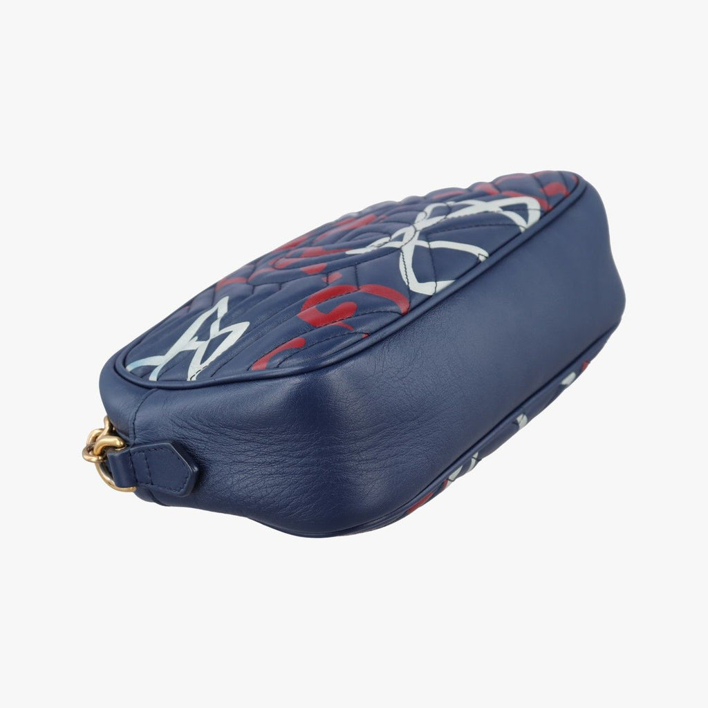 Gucci GG Marmont Blue Leather Shoulder — view 7