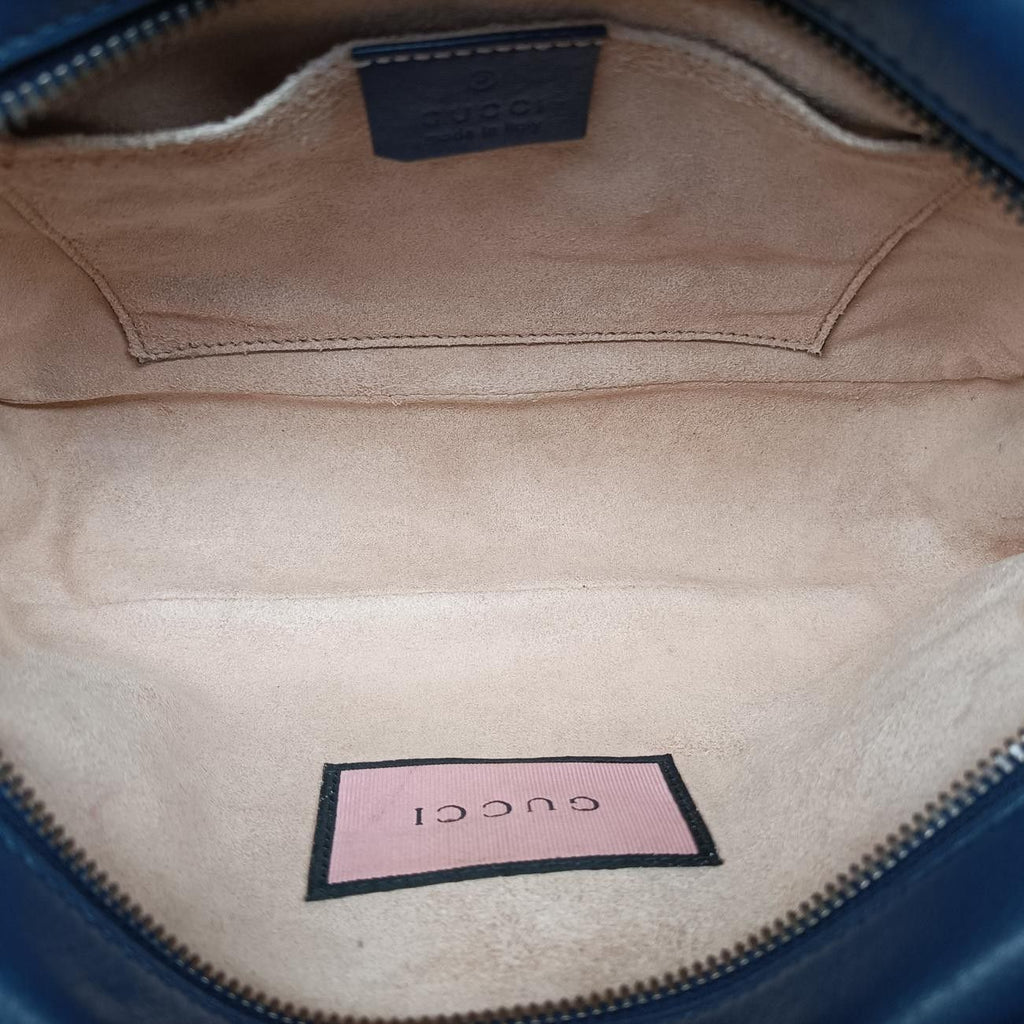 Gucci GG Marmont Blue Leather Shoulder — view 9