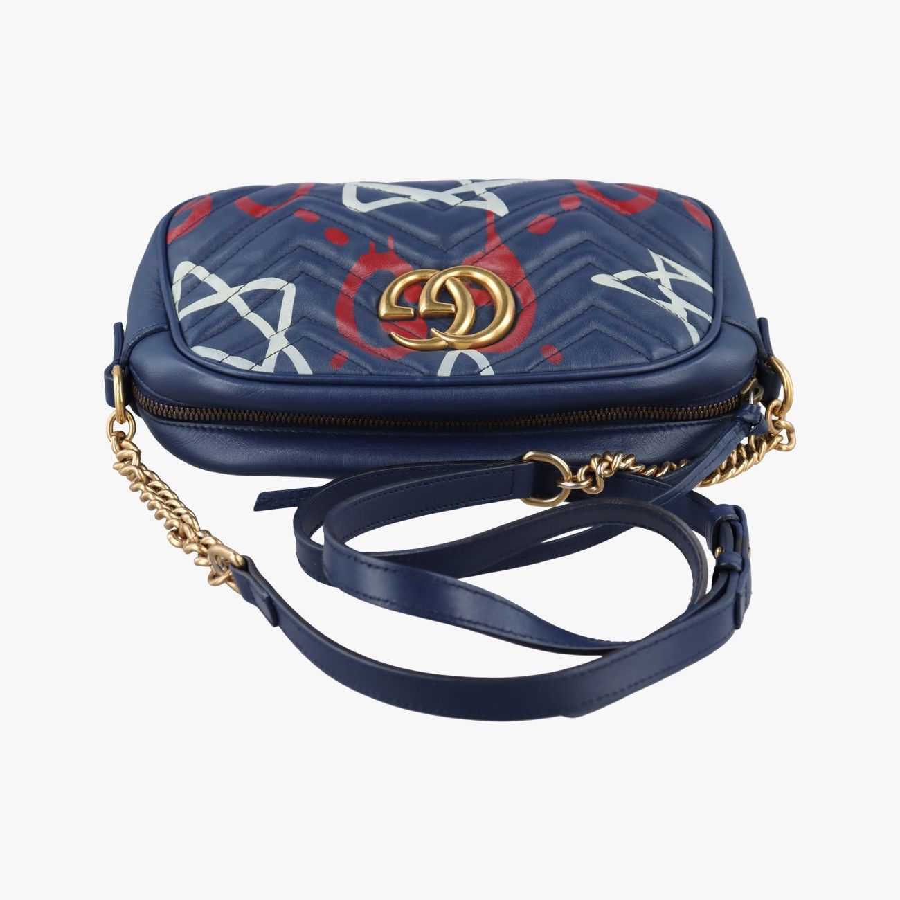 Gucci GG Marmont Blue Leather Shoulder — view 8