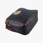 Gucci GG Marmont Bamboo Top Handle Black Red Leather — view 5