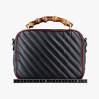 Gucci GG Marmont Bamboo Top Handle Black Red Leather — view 2
