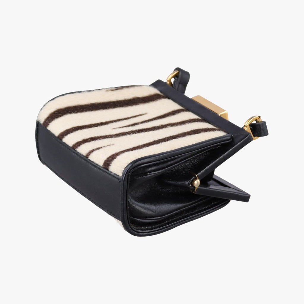 Gucci Zebra Print Beige Black Calf Hair Leather Shoulder — view 6