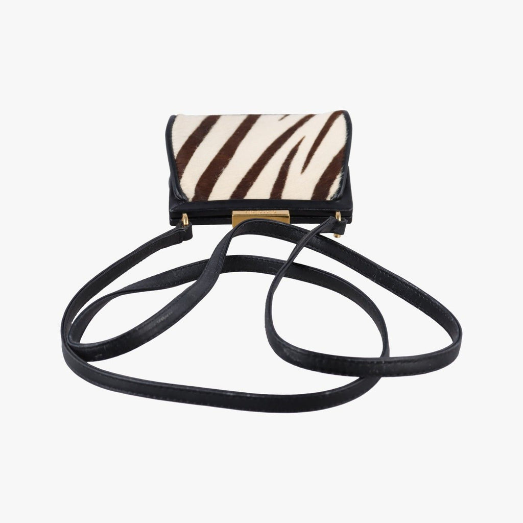 Gucci Zebra Print Beige Black Calf Hair Leather Shoulder — view 8