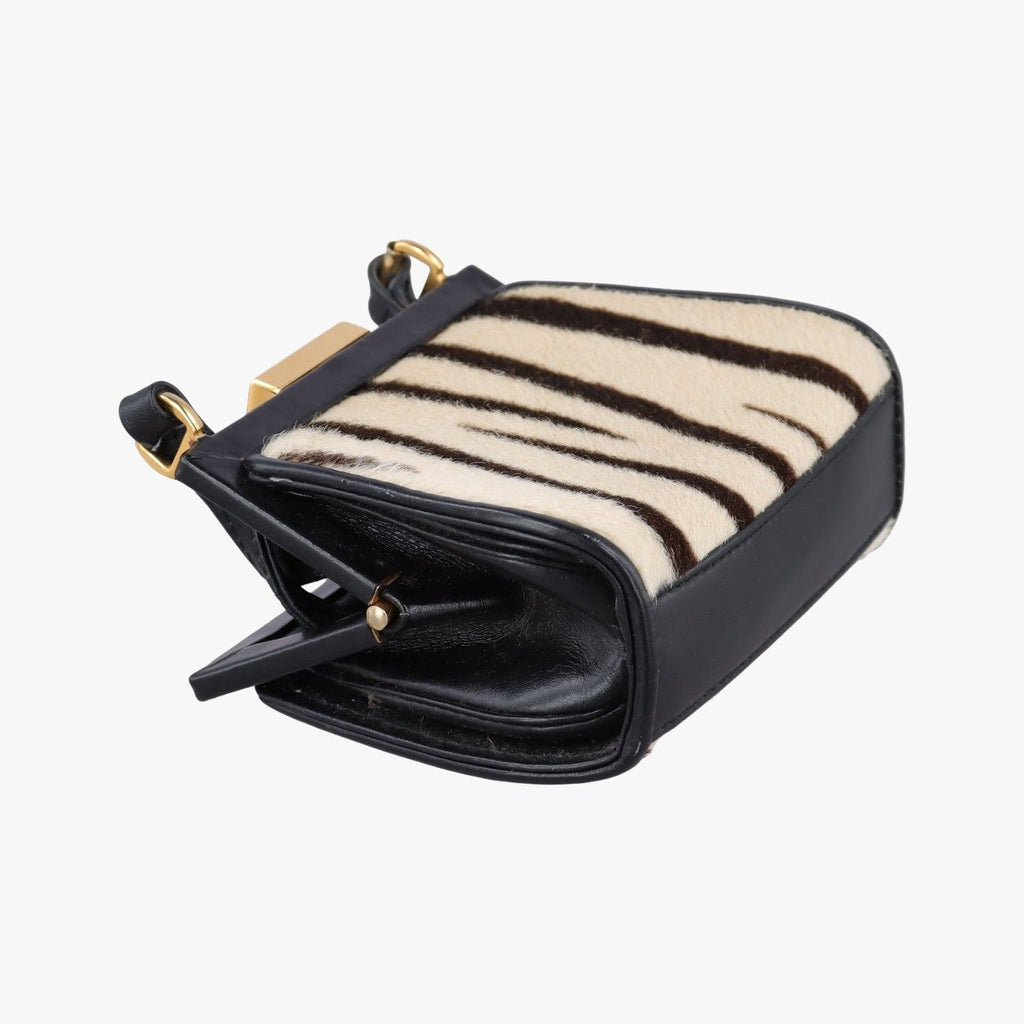 Gucci Zebra Print Beige Black Calf Hair Leather Shoulder — view 7
