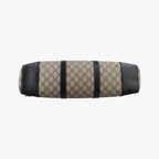 Gucci Carre Beige Black Canvas Leather Handbag — view 3