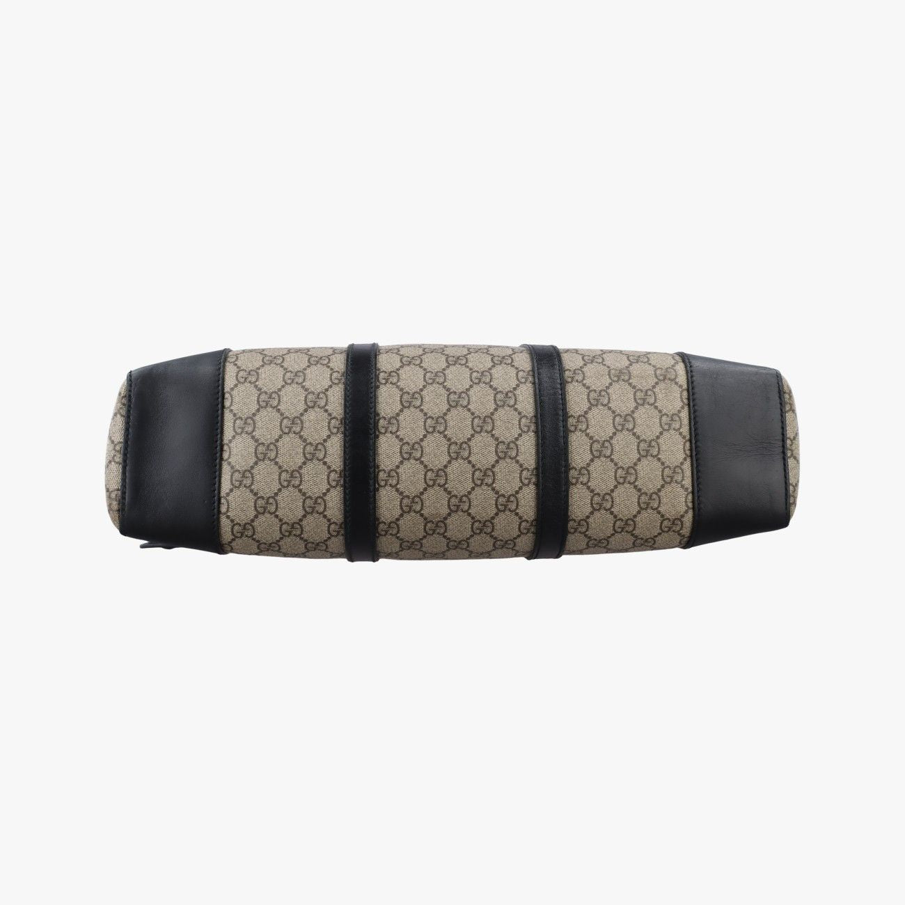 Gucci Carre Beige Black Canvas Leather Handbag — view 3