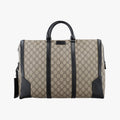 Gucci Carre Beige Black Canvas Leather Handbag