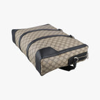 Gucci Carre Beige Black Canvas Leather Handbag — view 6
